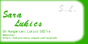 sara lukics business card